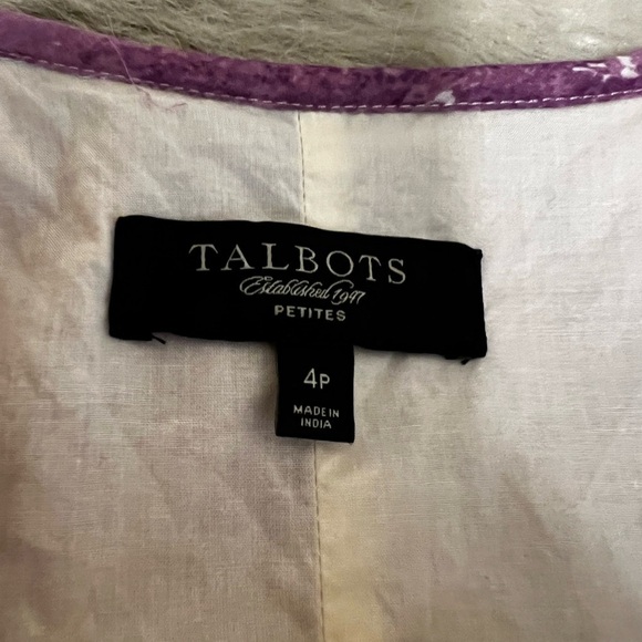 TALBOTS 4P Purple Tie Dye Tired Flared Lined Circle Skirt Bohemian Side Zip - Picture 7 of 9